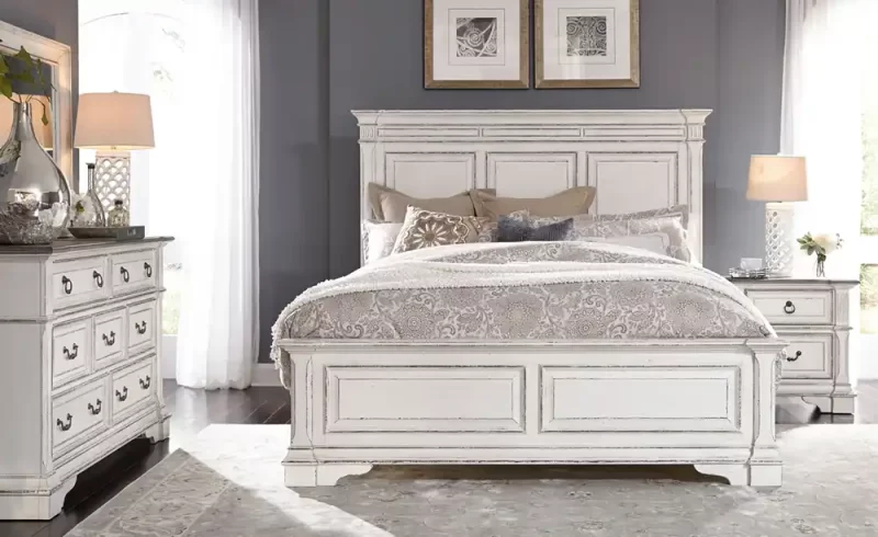 Liberty Abbey Park Queen Panel Bed, Dresser & Mirror, Night stand